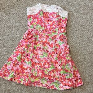 Lilly Pulitzer Pink and Green Floral Dress